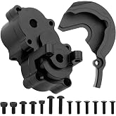 Vgoohobby Metal Center Gearbox Transmission Housings Compatible with 1/16 Traxxas E-Revo 71054 VXL Mini Slash 4WD 70054 Mini Summit RC Car (Black)