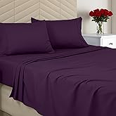 Utopia Bedding Queen Size 4 Piece Sheet Set - Brushed Microfiber - Soft Bed Sheets for Queen Size Bed Set - Includes 1 Fitted, 1 Flat, & 2 Pillow Cases - Deep Pocket (Purple)
