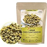 FullChea - Top Grade Chinese Chrysanthemum Tea - 3.52oz/100g - Premium Natural Dried Chrysanthemum Flower - Tai Ju Herbal Tea Loose Leaf - Non-GMO - Caffeine-free - Sweet & Fresh