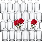 Mimorou 24 Pack Clear Glass Bud Vases Bulk Small Glass Living Vases for Centerpieces Vintage Table Decorative Bottle for Flowers Rustic Wedding Reception Party Decoration(2.36 x 5.2 in)