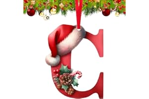 26 Letter Christmas Ornaments - Personalized Christmas Tree Decorations, Alphabet Initial Hanging Pendant, DIY Xmas Crafts,2D
