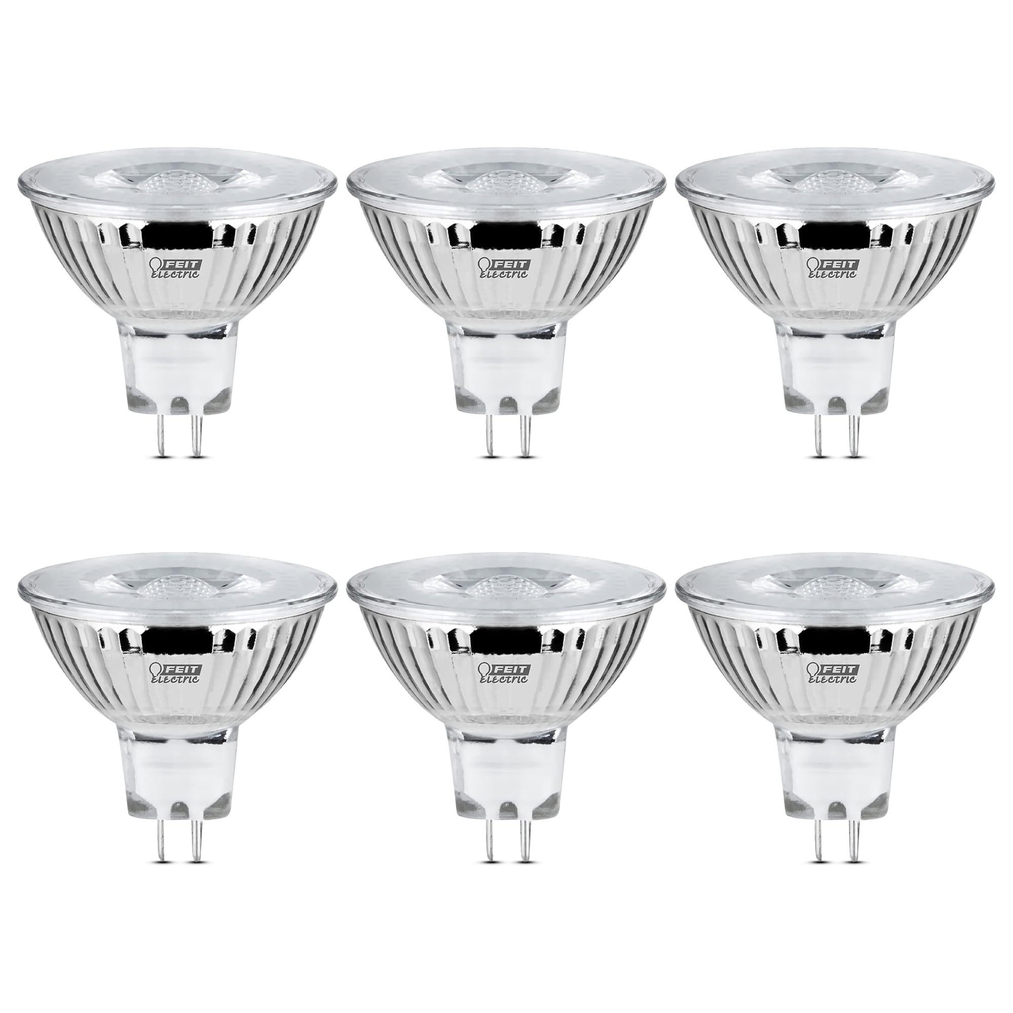 Photo 1 of Feit Electric 6W LED Bulbs with 50W Equivalent, Dimmable, MR16 Light Bulbs, 22 Yrs. Lifetime, 500 Lumens, 5000K Daylight, 6 Bulbs - BPEXN/950CA/6