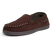 Dearfoams mens Keaton Memory Foam Indoor Outdoor Moccasin With Wide Widths Slipper