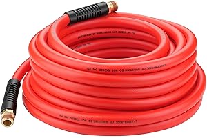 HOOTSUM 1/2 Inch x 50ft. Hybrid Air Compressor Hose with 1/2 in. MNPT Ends and Bend Restrictors
