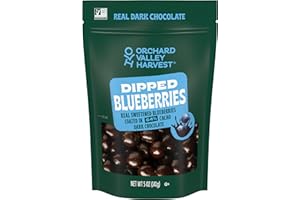 ORCHARD VALLEY HARVEST Dark Chocolate Dipped Blueberries 5 oz (Pack of 1), Made With Real Sweetened Blueberries, Gluten Free, Non-GMO, Stand Up Bag, On-The-Go Snack For The Whole Family