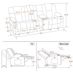 MCombo Power Reclining Sofa with Heat and