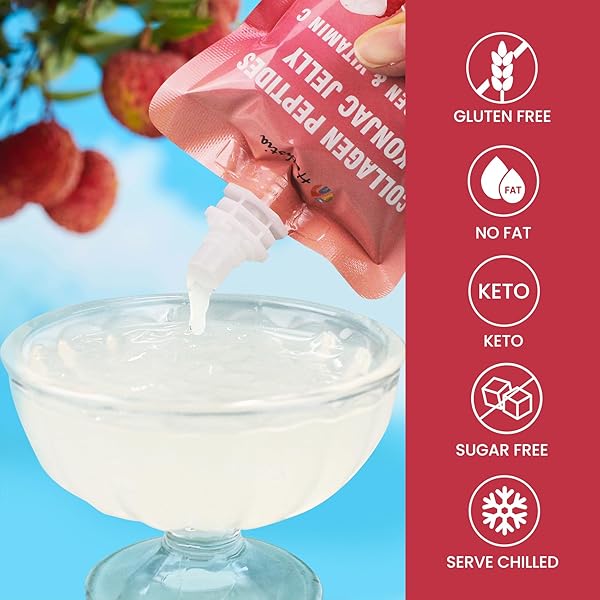 HETHSTIA KONJAC JELLY LYCHEE FLAVOR SQUEEZE POUCH WITH COLLAGEN PEPTIDES, LOW CALORIE(7 KCAL), GLUTEN-FREE, KETO, VITAMIN C DRINKABLE HEALTHY FRUIT SWEET SNACKS & GIFTS, 10 PACKS, ZERO SUGAR