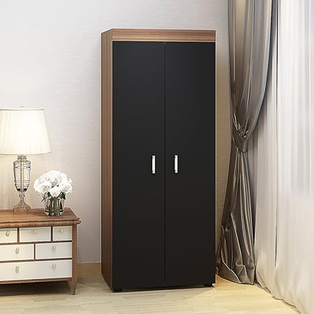170cm Hot Selling Bedroom Furniture 2 Door Wooden Wardrobes Black
