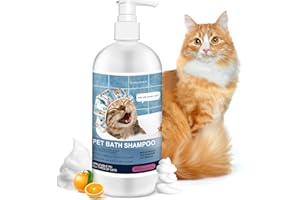 500ml 16.9 Fl Oz Cat Shampoo for Cats and Kittens Gentle Care for Itchy and Sensitive Skin Long-Lasting Aromatic Shower Gel P