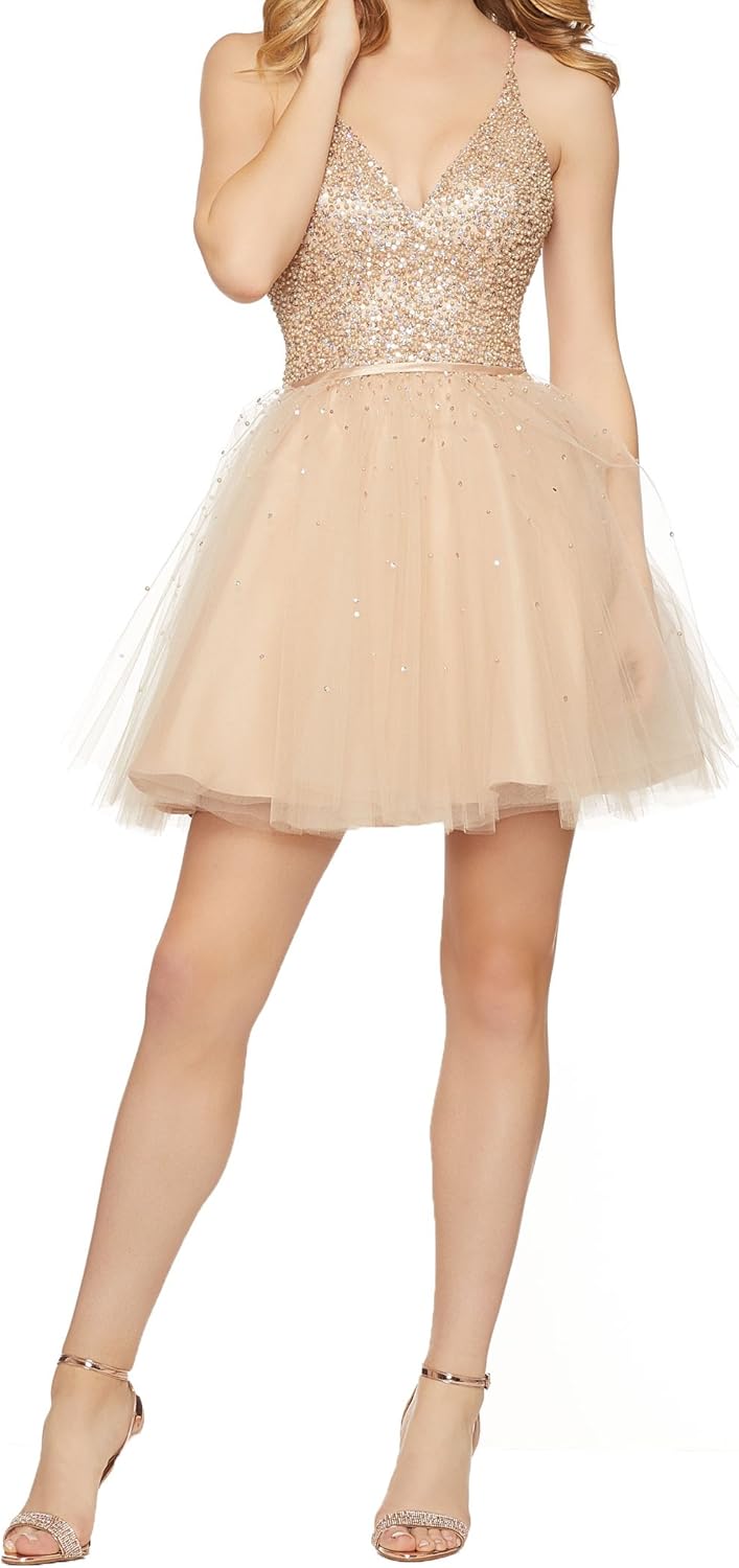 Short Dress Party Dresses Children Mini Short Prom Dresses A line Crystal and Pearl