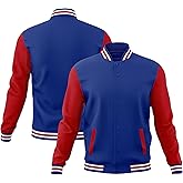 KXK Men’s Fashion Varsity Jacket Causal Cotton Letterman Baseball Bomber Jacket Lightweight Coat