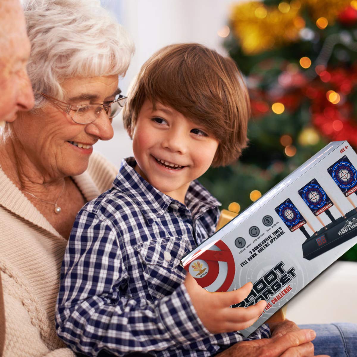 Electric Scoring Target for Nerf Guns, Auto-Reset Intelligent Light Sound Effect Digital Shooting Target for Nerf N-Strike Elite/Mega/Rival Series for Kids, Boys (Only Target)