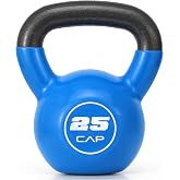 CAP Vinyl Coated Cast Iron Kettlebell, 10-50 LB Home Gym Weight