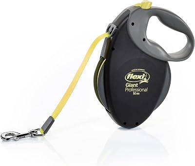 Flexi Giant Professional Neon Tape Black 10m Retractable Dog Leash 50kg
