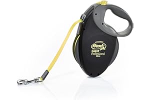 Flexi Giant Professional Neon Tape Black 10m Retractable Dog Leash/Lead for Dogs up to 50kgs/110lbs