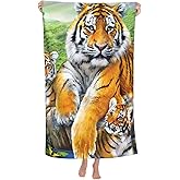 Jagfhhs Tiger Quick Dry Sand Proof Pool Towels for Swimmers, Travel, Cool Beach Accessories