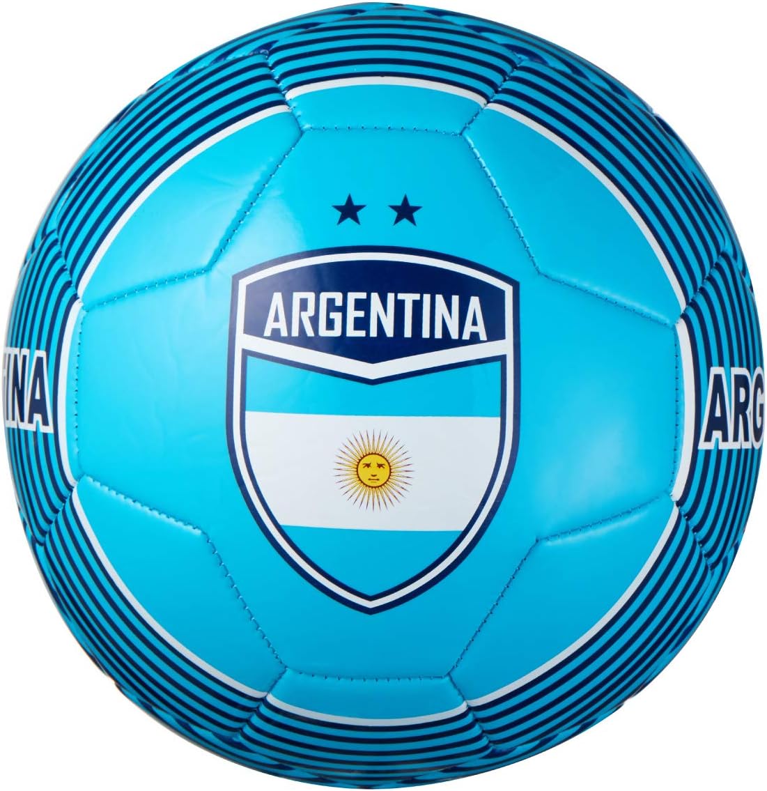CLASICO Training & Recreation Soccer Ball Free Carrying Net Bag &Needle with Triangle Nation Pattern Official Size 5 for Ages 12+