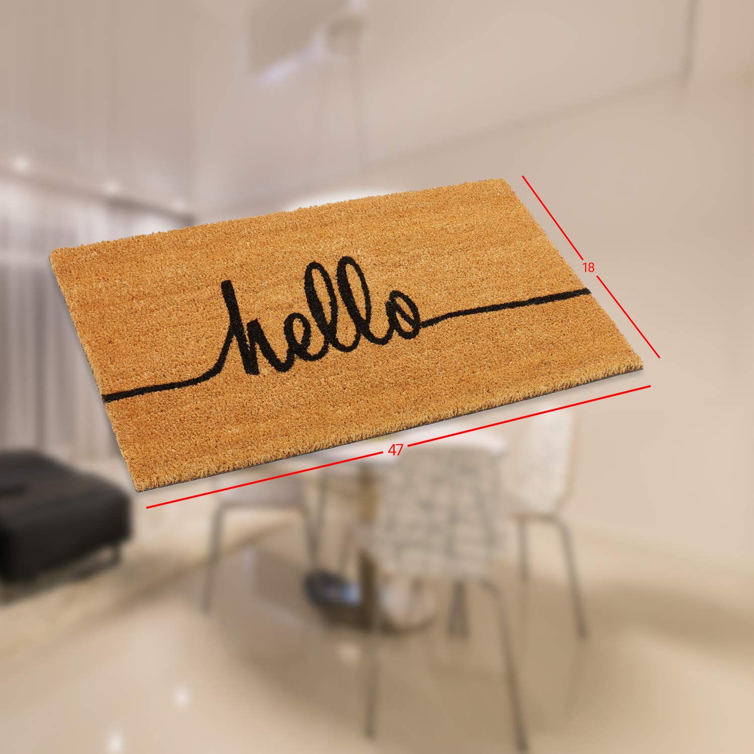 Hello Greeting Coco Front Door mat 18" x 47-inch