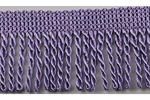 HEARTWISH Curtain Fringes Bullion Fringe Trim 2.5Inch Wide 5 Yards Long,Fabric Trims and Embellishments Curtain Weights Fringes for Sewing DIY Decoration Black Gold White (Purple)