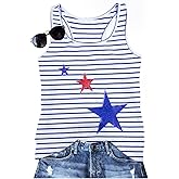 KNEYATTA American Flag Tank Tops 4th of July Women Patriotic Sleeveless Shirt Summer Casual Racerback T-Shirt