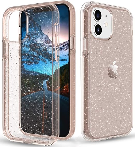 Amazon Com Thinkart Compatible With Iphone 12 Mini Case Glitter Clear Luxury Shiny Cute Iphone 12 Mini Clear Case For Women Iphone 12 Mini 5g Cases Only Fit 5 4 Release Rose Gold Glitter