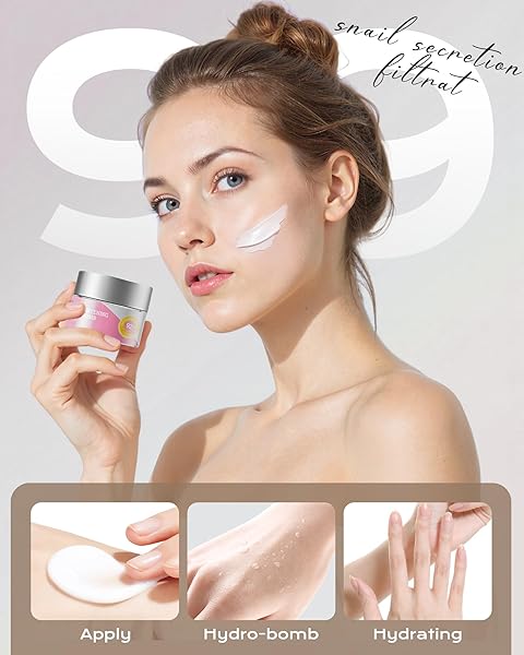 NACULOR SNAIL MUCIN 99% FACE MOISTURIZER, INSTANT HYDRO-BOMB MOISTURIZER, ONE-STEP HYDRATING & REPAIRING DAILY MOISTURIZING CREAM FOR DRY & SENSITIVE SKIN