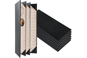 FLKQC Menu Covers Menu Holders 4.25" x 11" | 5 Pack Restaurant Menu Sleeves Leather Recipe Menu Covers 6 View Menu Protectors