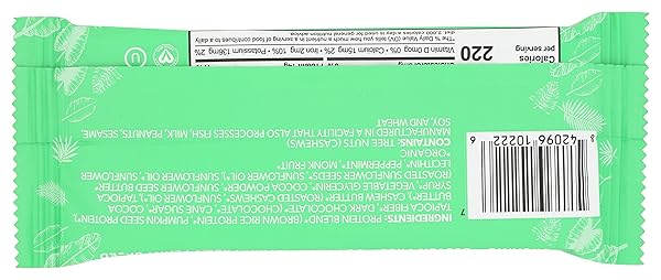 ALOHA ORGANIC PLANT BASED PROTEIN BARS, VEGAN, LOW SUGAR & CARB, PALEO, NON-GMO, GLUTEN/STEVIA/SOY FREE, NO SUGAR ALCOHOLS, CHOCOLATE MINT, 1.98 OZ