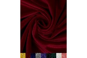 HOTGODEN Stretch Velvet Fabric by The Yard: Wine 63" Wide 2 Yards 95% Polyester 5% Spandex Velvet Fabric for DIY Sewing, Upholstery, Apparel, Costume, Craft