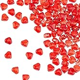 HOBBIESAY 100Pcs 6x6x4mm Red Heart Glass Beads for Jewelry Making, Hole: 0.7mm, Color: Red