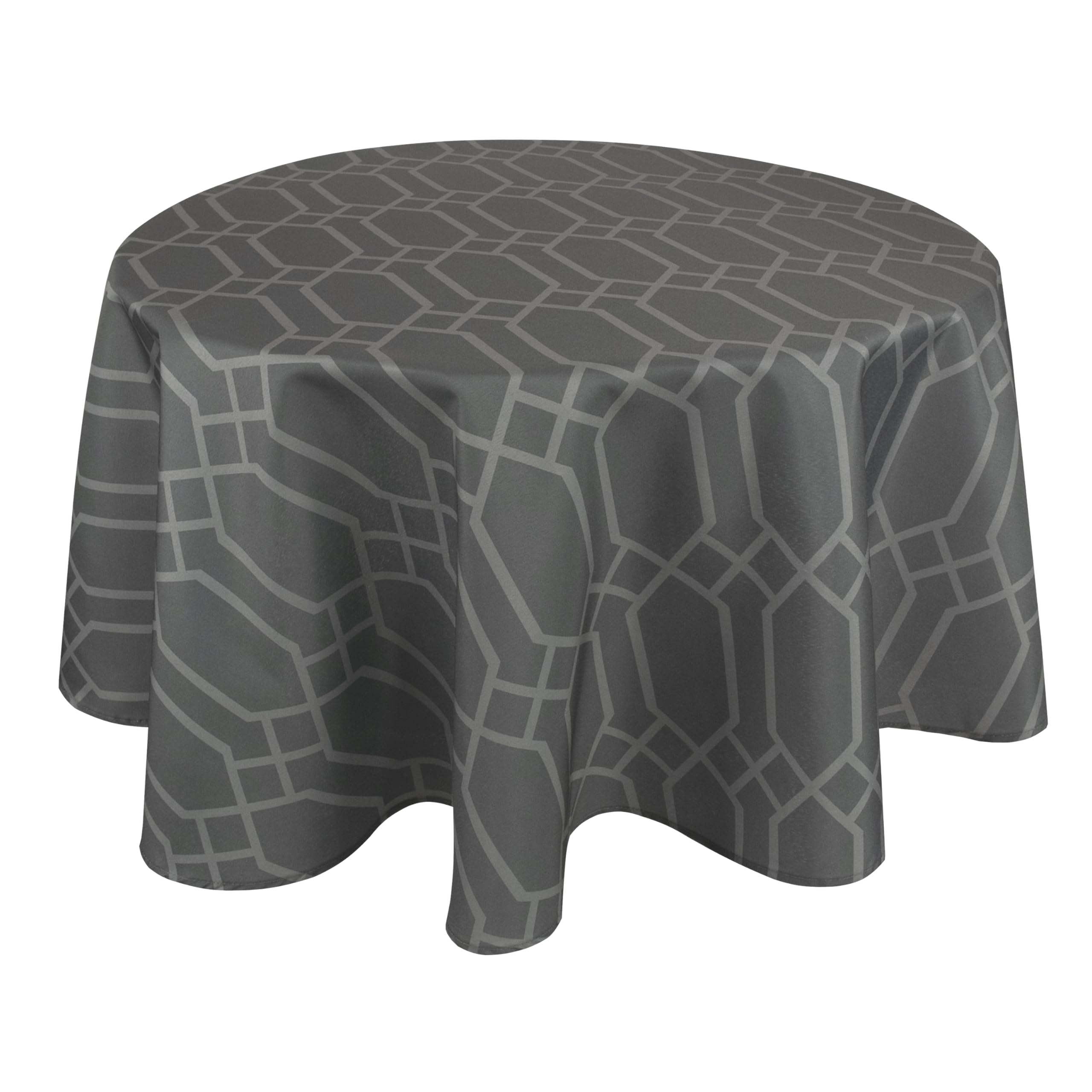 Valia Home® Tablecloth with Teflon coating for indoor & outdoor use in 3 designs | Tablecloth washable is water & dirt repellent thanks to reliable lotus effect | round 140 cm grey