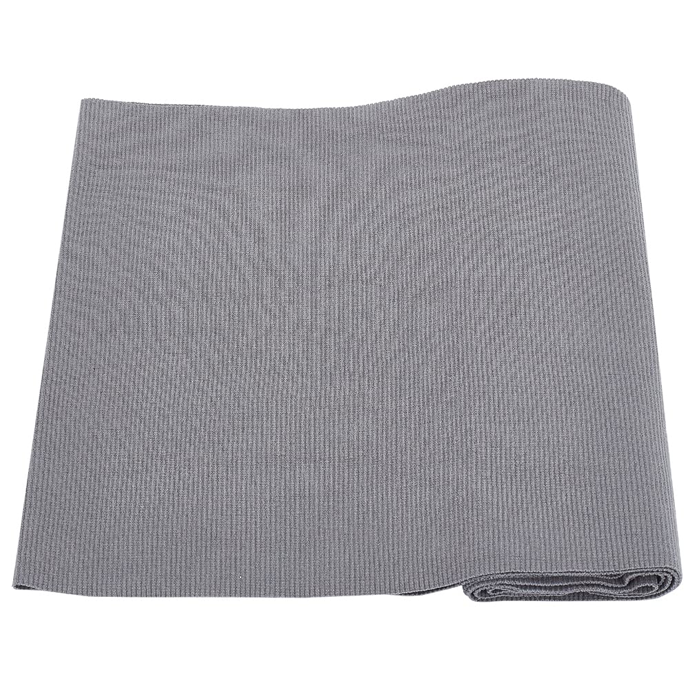 BENECREAT Elastic Fiber Ribbing Fabric for Cuffs, Gray Rib Knit Fabric for Cuffs and Waistband Neckline Collar Trim, Welt Edge, 60x20x0.2cm — image 1