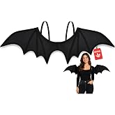 Nicky Bigs Novelties Bat Wings, Black Wings, Halloween Costume Accessory | 35in Bat Wings with Wire Frame, Elastic Straps, One Size Fits Most, Perfect Bat Costume Accessory