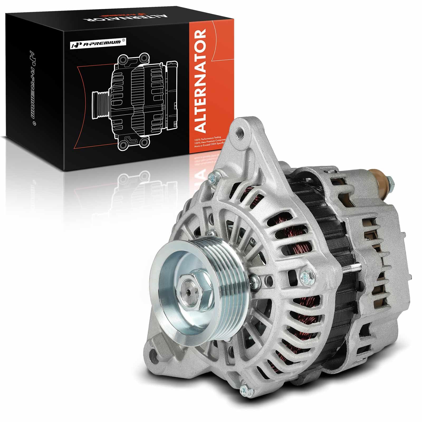 Photo 1 of A-Premium Alternator Compatible with Chrysler Sebring 2001-2005 & Mitsubishi Eclipse 2000-2005, Galant 1999-2003 & Dodge Stratus 2001-2005, 3.0L, 12V 85A 6-Groove Pulley Clockwise, Replace# M362301D