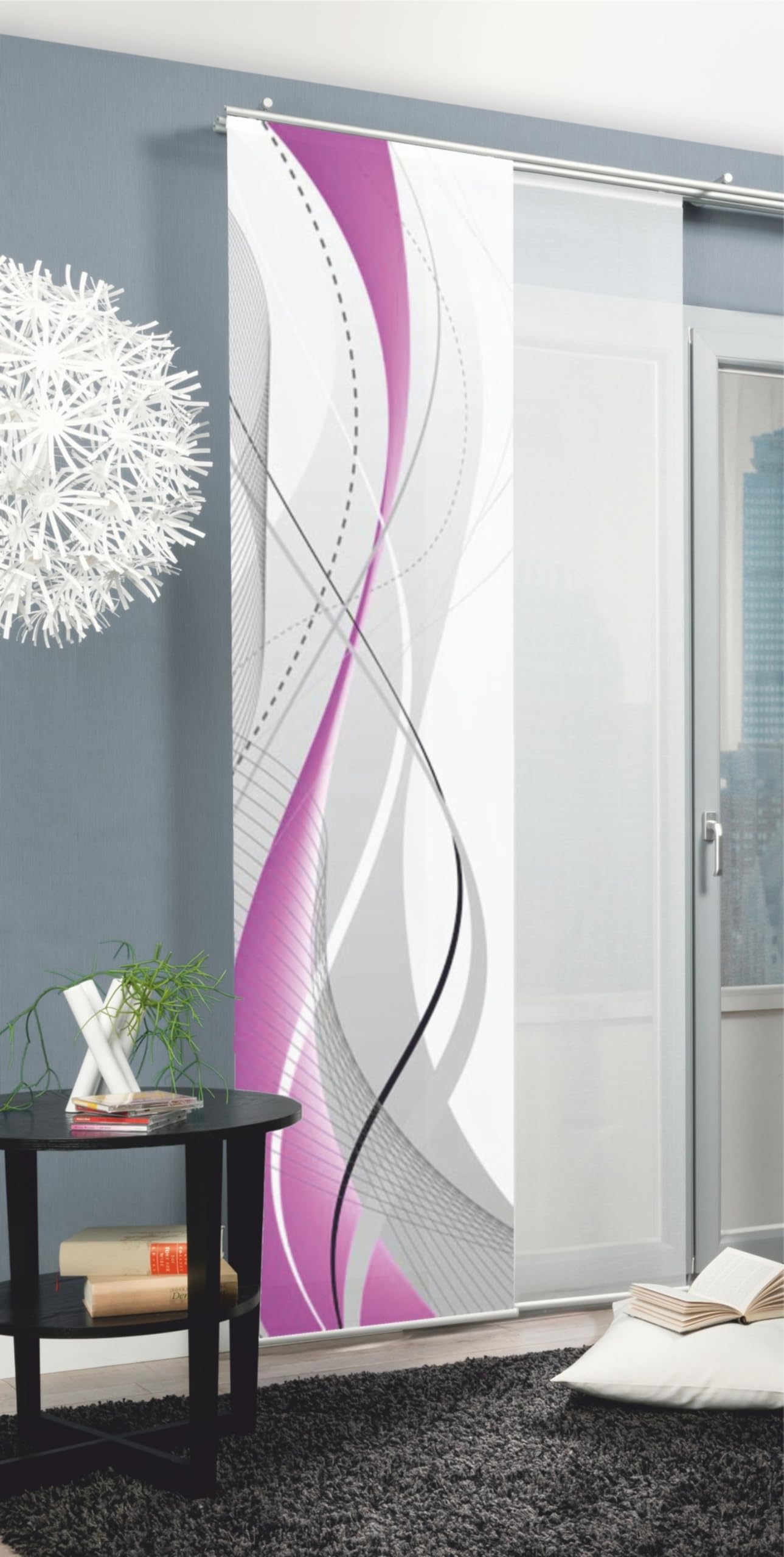 HOME FASHION 87152-763 berry (H: 96,5" W: 23,6"), Fabric