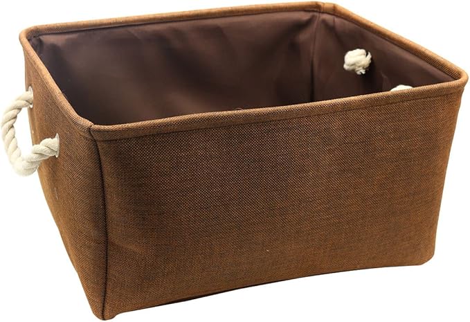 kernorv 100% Natur Leinen Lagerkästen für Regale, faltbar