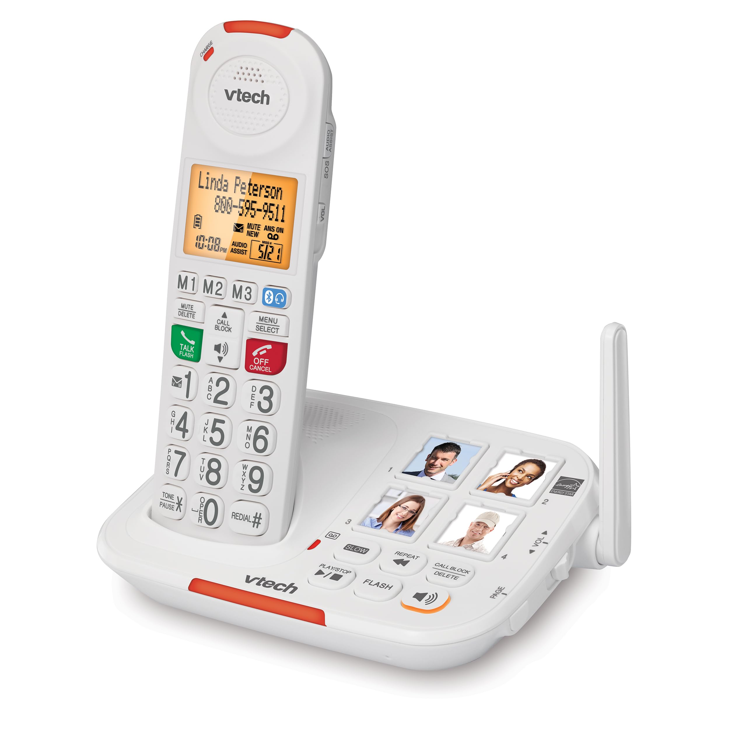 VTech Amplified Cordless Senior Phone with Answering Machine, Call Blocking, 90dB Ringer, Audio Assist, Big Buttons