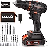 20V Brushless Cordless Drill Set, GOXAWEE Power Drill Kit with 2000 mAh Battery, 440 In-Lb Torque, 2 Speed, 23+1 Clutch, Home