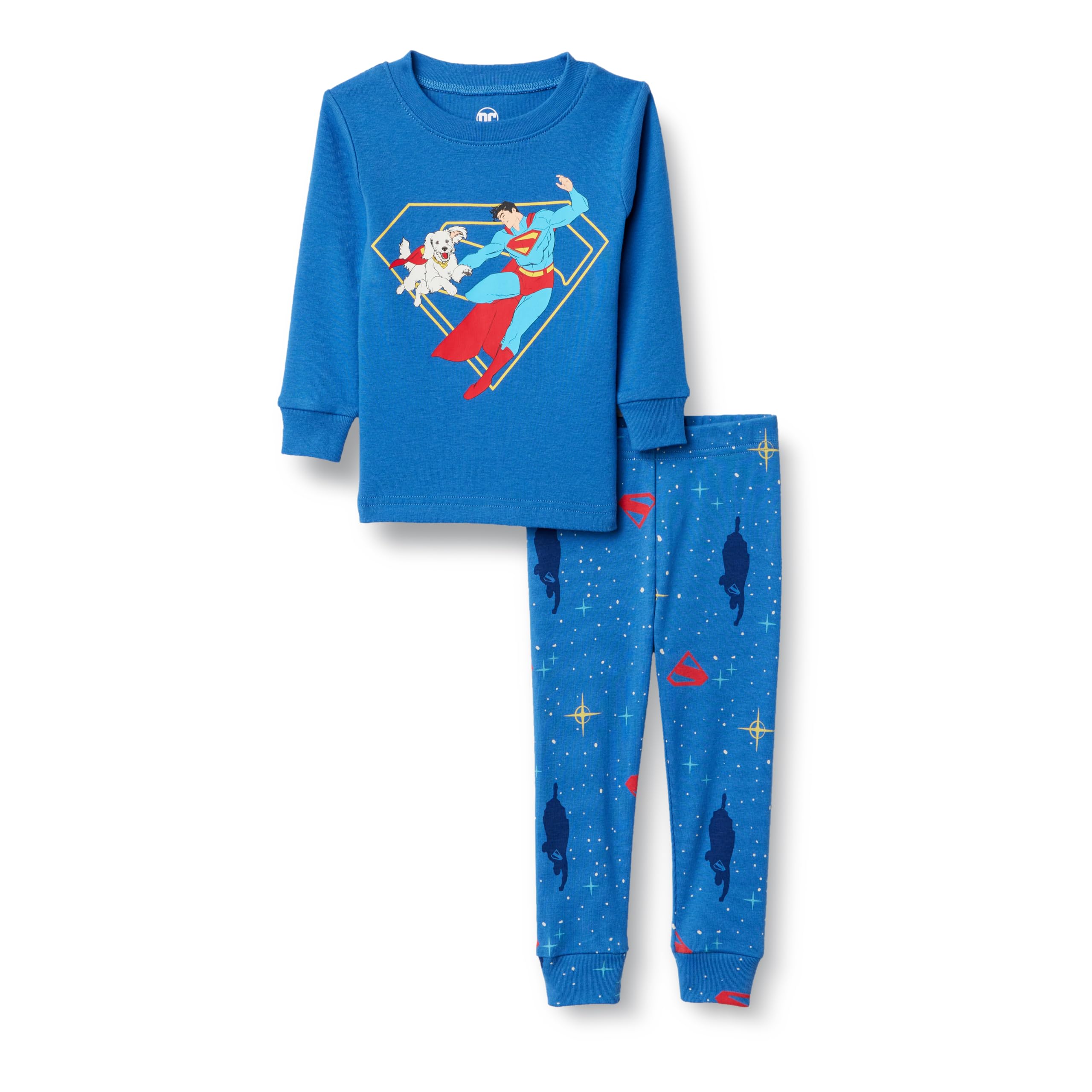Amazon Essentials Harry Potter - DC Comics - Looney Tunes Boys' Snug-Fit Pajama Sleep Sets, Superman Krypto, 14-16 Image