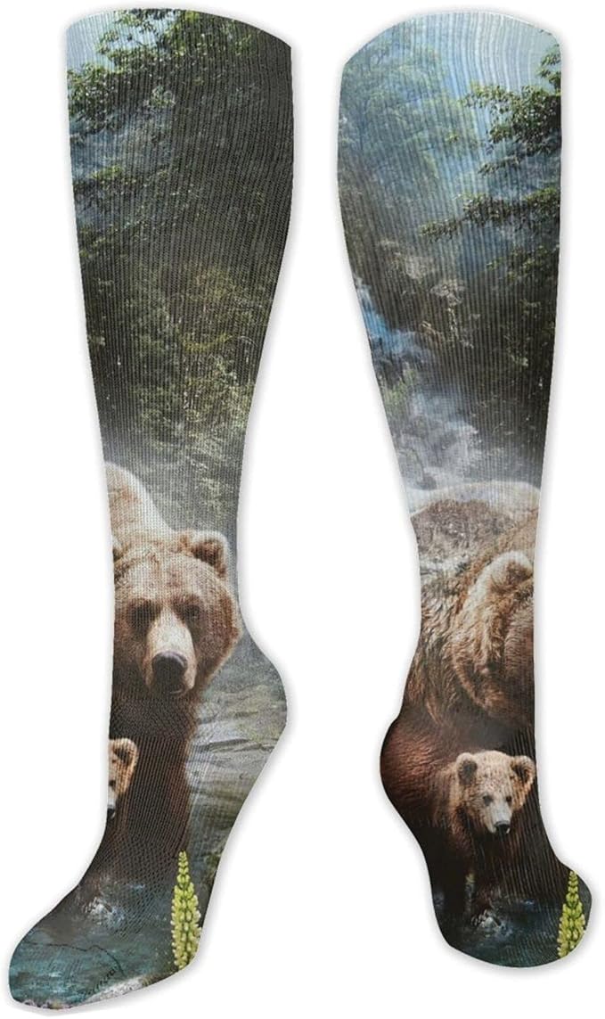 Grizzly Bear Compression Socks for Women Men Circulation