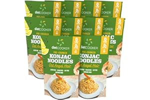 Shirataki Noodle, DIET COOKER Premium Konjac Noodle 10 Pack Inside, Keto & Vegan Friendly, 9.52 oz, Odor Free, Low Calorie Pasta, Zero Net Carbs, Healthy Diet Food - Oat Angel Hair