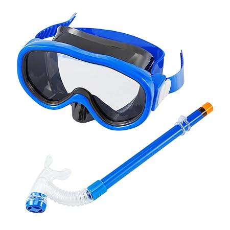 SKL Knder Schnorchelset Taucherbrille mit Schnorchel Tauchmaske & Schnorche Dry Schnorchel Schnorchelmaske inklusive Ausblasv
