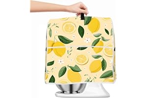 SEEWAN Stand Mixer Cover Kitchen Dust Cover Compatible for 6-8 Quart Stand Mixer Cloth Covers with Pockets (Lemon, L)