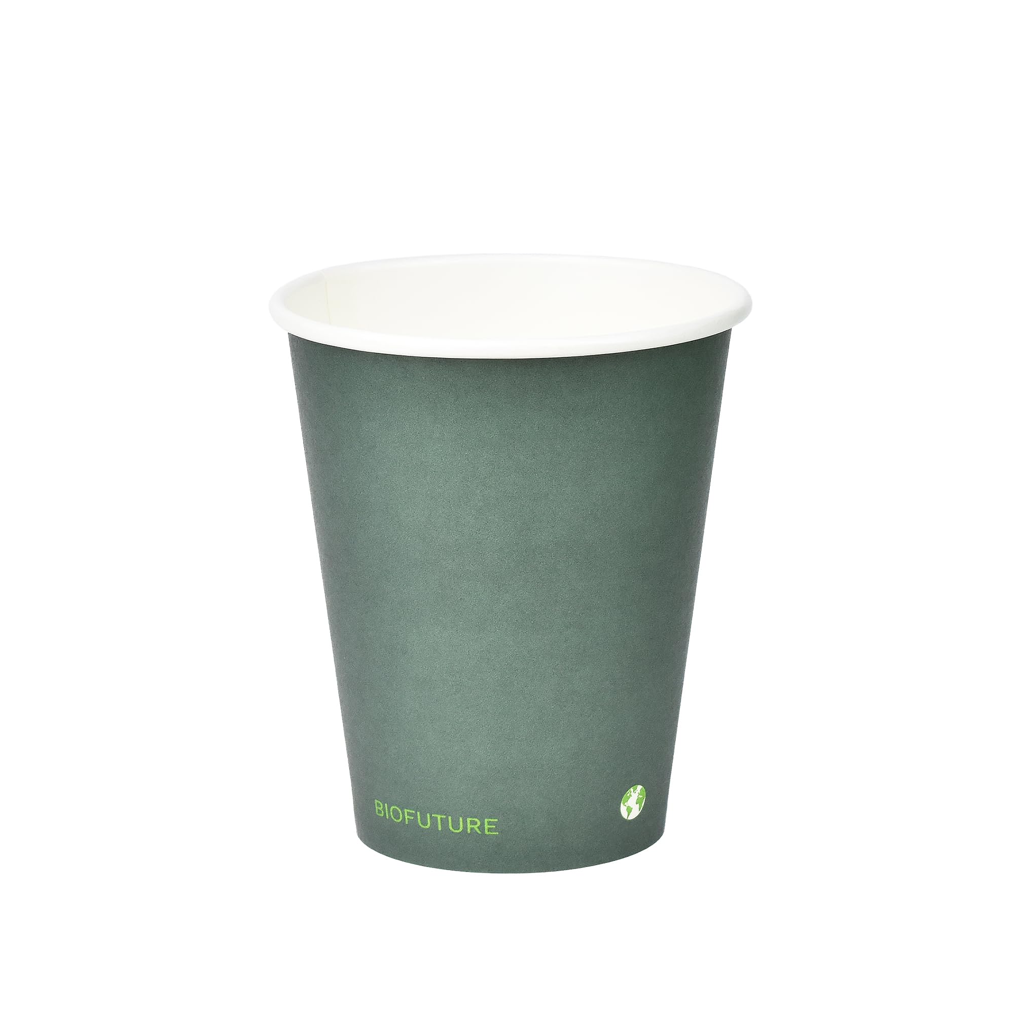 BIOFUTURE Disposable Paper Cups – 100% Compostable & Biodegradable 8 Ounce Party Cups for Weddings, Birthdays & Events, Sustainable Cold Drink Party Supplies – 50 Pack, Green, 8oz