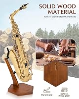 STRICH Wood Saxophone Stand Alto/Tenor Walnut Solid Hardwood Floor Stand FH-4 view 3