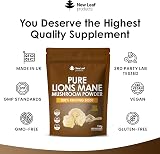 New Leaf Lions Mane Mushroom Powder 3000mg - 60 Servings UK Made view 4