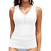 Women Tankini Top Only - Ribbed Swimsuit Top Tummy Control Bathing Suit Top Only No Bottom 2025 Swim Tank Top