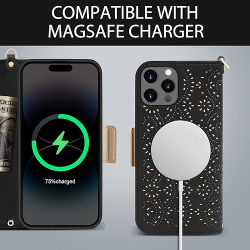 WWW for iPhone 14 Pro Wallet Case,Compatible with [MagSafe Charger