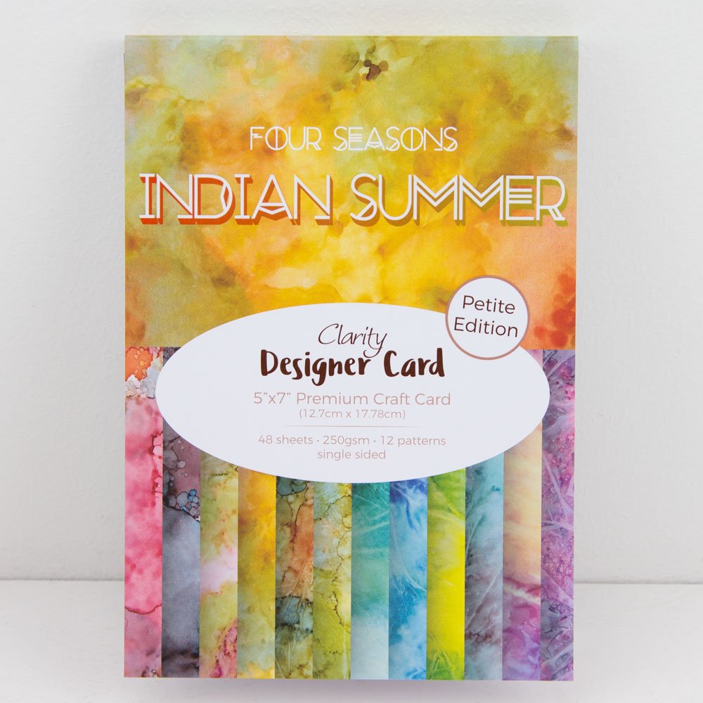 Indian Summer - Clarity Designer Card Petite Edition: Decorative Craft Card Pack, Designer Speciality Card for Scrapbooking, Card Making, Printmaking, 250 GSM
