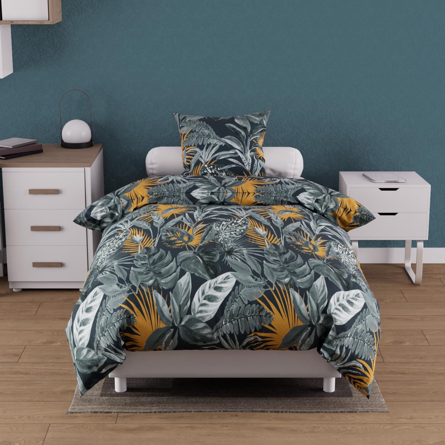 Soleil d'ocre, Duvet Cover Set, Cotton, 57 Thread Count, 140 x 200 cm, Tropic Pink